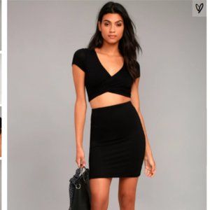 NWT Lulu's By Your Side Black Two-Piece Dress